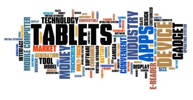 Tablet teknolojisi - kelime bulutu