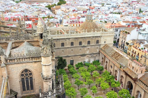 Cathedral courtyard in Seville — Stock Photo, Image
