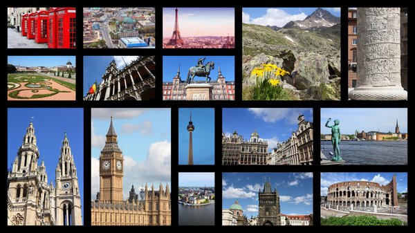 Europe photos - travel collage