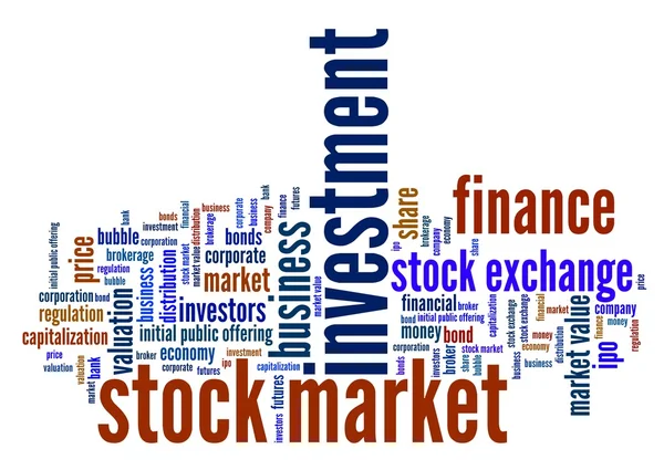 Stock market word cloud — Stock Photo, Image