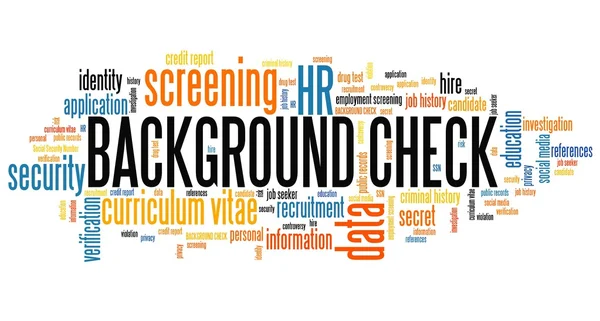 Background check - word cloud — Stock Photo, Image
