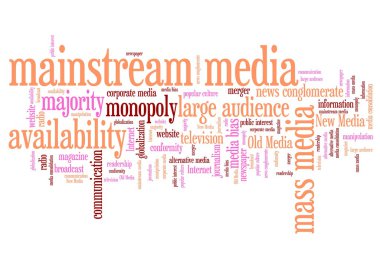 Mainstream media - tag cloud clipart