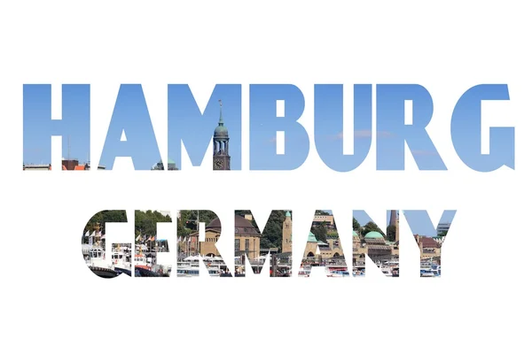Hamburgo palabra - destino de viaje —  Fotos de Stock