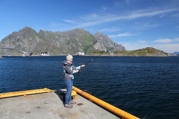 Salzwasserfischen in Norwegen — Stockfoto