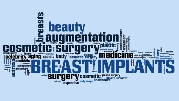 Breast implants - word cloud — Stock Photo, Image