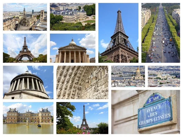 Tarjeta postal de París - collage de viaje — Foto de Stock