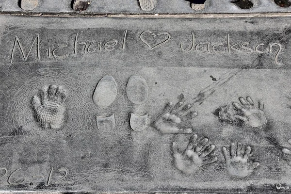 Michael Jackson hand prints — Stock Photo, Image