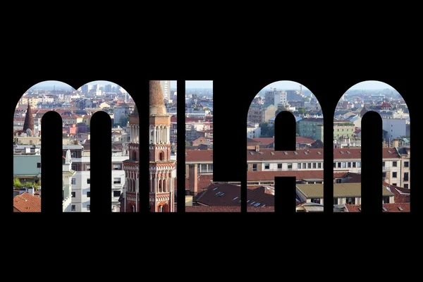 Мілан знак - подорож word — стокове фото