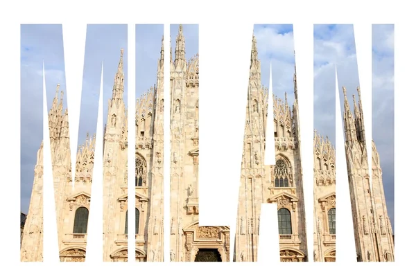 Segno di Milano - parola di viaggio — Foto Stock