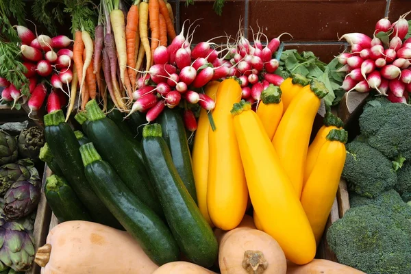 Verduras coloridas en una tienda — Foto de Stock