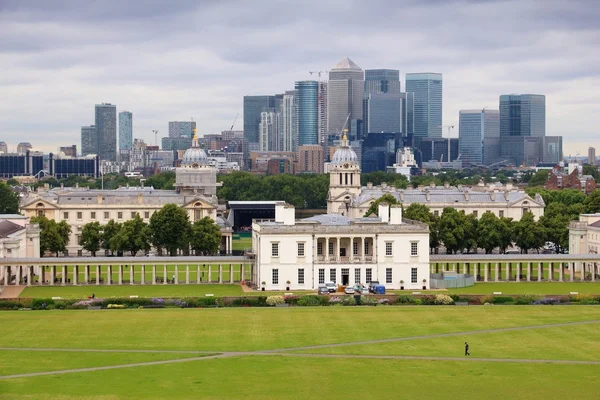 Greenwich and Canary Wharf — Stock Photo, Image