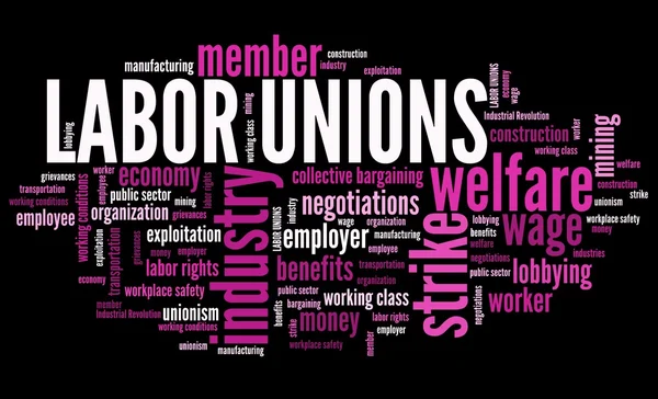 Labor unions - word cloud — Stock Photo, Image