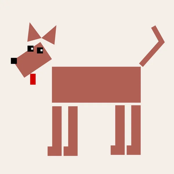 Geometría del perro - ilustración vectorial — Vector de stock