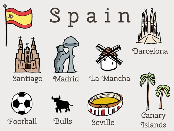西班牙度假-矢量图 — 图库矢量图片