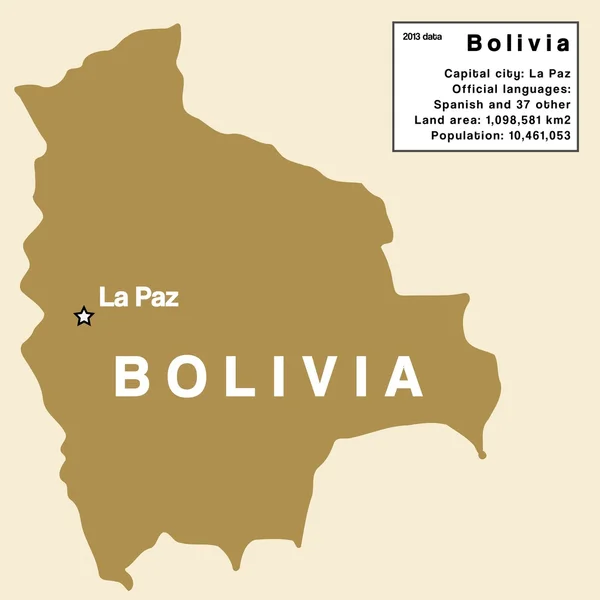 Map of Bolivia — Stock Vector