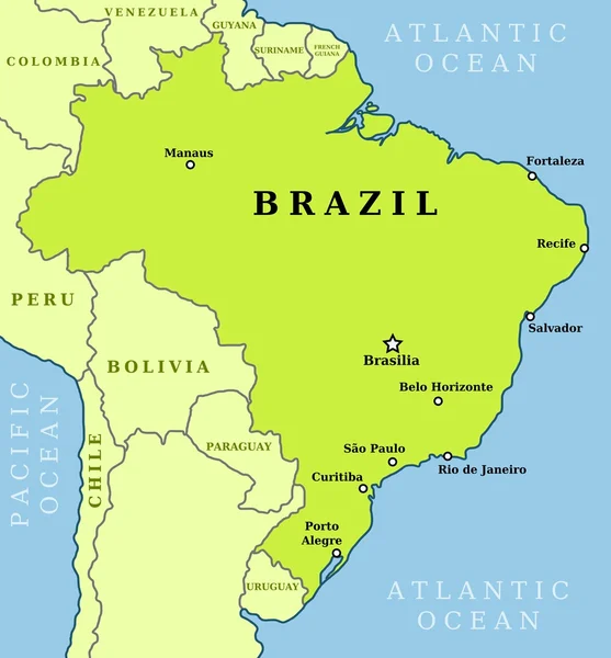 Brasil - Ilustrasi vektor - Stok Vektor