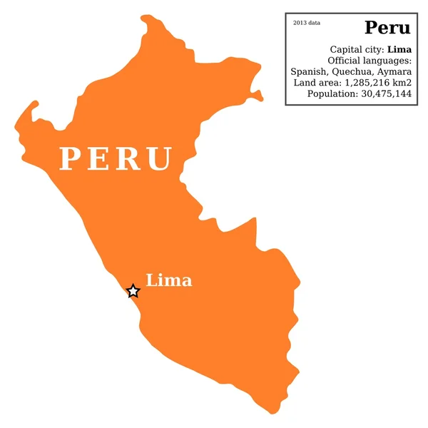Mapa de Perú - ilustración vectorial — Vector de stock