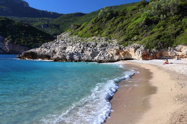 Plaży Korfu w Grecji — Zdjęcie stockowe