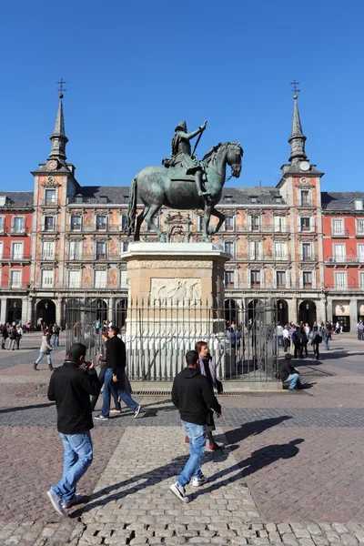 Madrid památník - Plaza Mayor — Stock fotografie