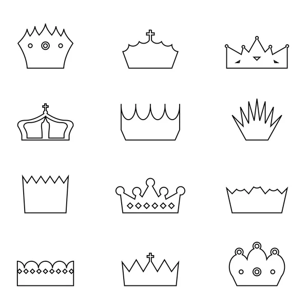Коллекция короны - векторная иллюстрация — стоковый вектор