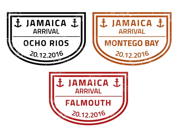 Jamaica travel stamps — Stock Vector