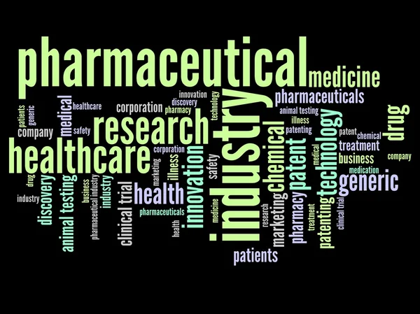 Pharmaceutical industry - word cloud — Stock Photo, Image