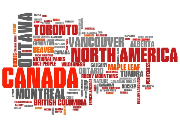 Kanada - słowo cloud — Zdjęcie stockowe