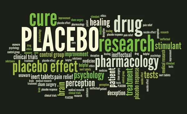 Placebo - nuvem de palavras — Fotografia de Stock