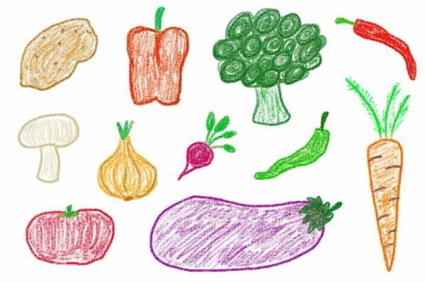 Ensemble de légumes dessin au crayon — Photo
