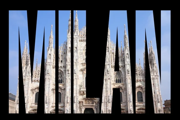 Milánó szöveg jel — Stock Fotó