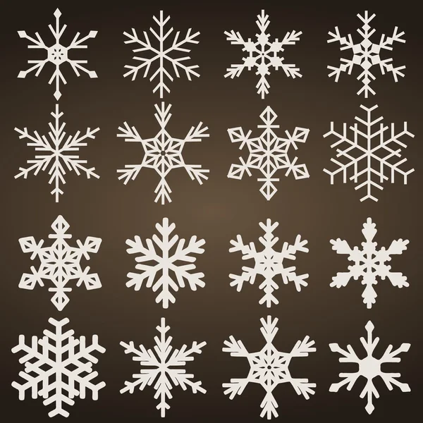 Copos de nieve vector ilustración — Archivo Imágenes Vectoriales