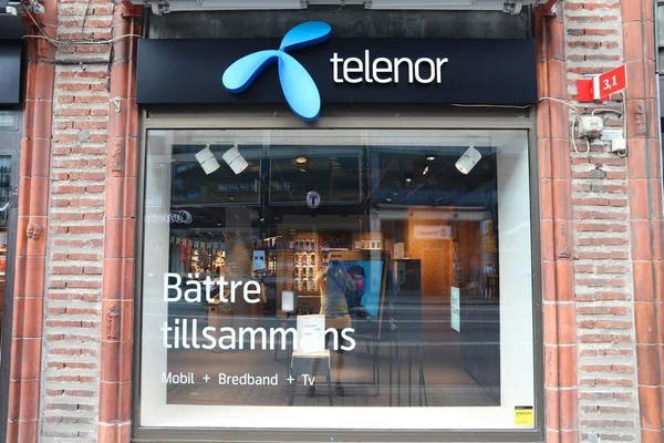 Stockholm Suède Août 2018 Magasin Opérateurs Télécommunications Telenor Stockholm Suède — Photo