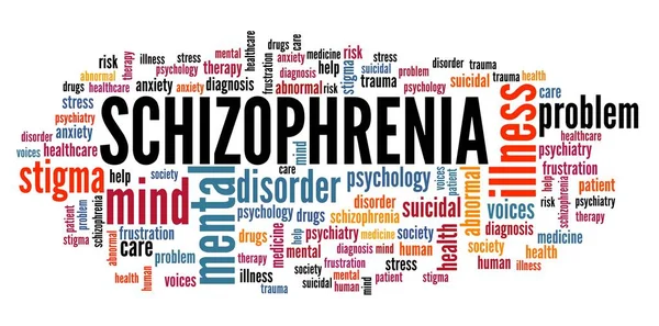 Esquizofrenia Conceptos Palabra Nube Ilustración Palabras Clave Salud Mental — Foto de Stock