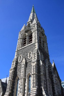 Christchurch kasabası, Yeni Zelanda. Anglikan Katedrali, daha sonra 2011 depreminde hasar gördü.