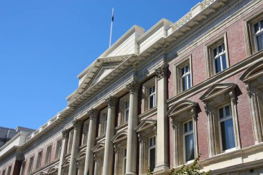 Christchurch kasabası, Yeni Zelanda. Eski Hükümet Binası, ticari kullanım için yeniden tasarlandı..