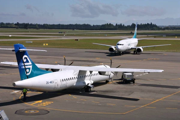 Christchurch Nova Zelândia Março 2009 Aeronaves Air New Zealand Estacionadas — Fotografia de Stock