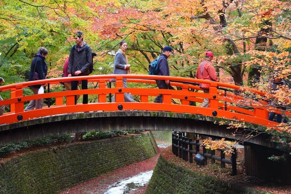 Kyoto Japão Novembro 2016 Pessoas Visitam Jardins Santuário Kitano Tenmangu — Fotografia de Stock