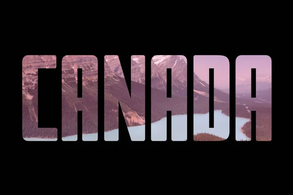 Canada Parola Silhouette Segno Testo Con Nome Del Paese Del — Foto Stock