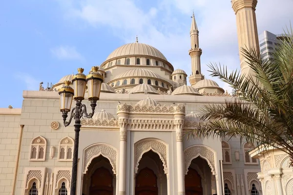 Sharjah Stad Architectuur Verenigde Arabische Emiraten Vae Noor Moskee — Stockfoto