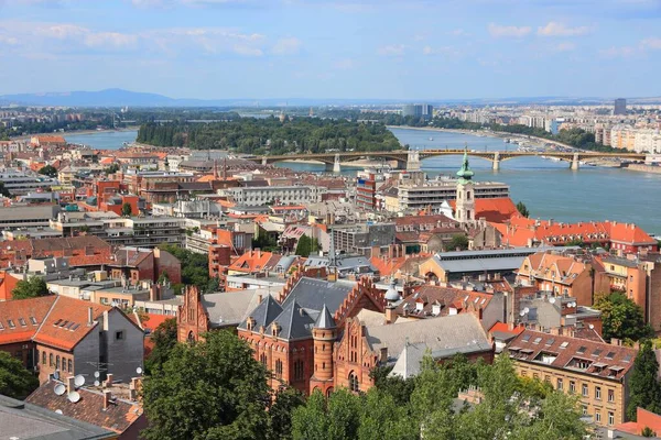 匈牙利布达佩斯市 多瑙河和Vizivaros区的城市景观 — 图库照片
