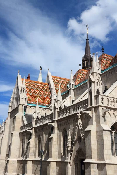 Bezienswaardigheid Boedapest Hongarije Matthias Kerk Gotische Rooms Katholieke Kerk Bezienswaardigheden — Stockfoto