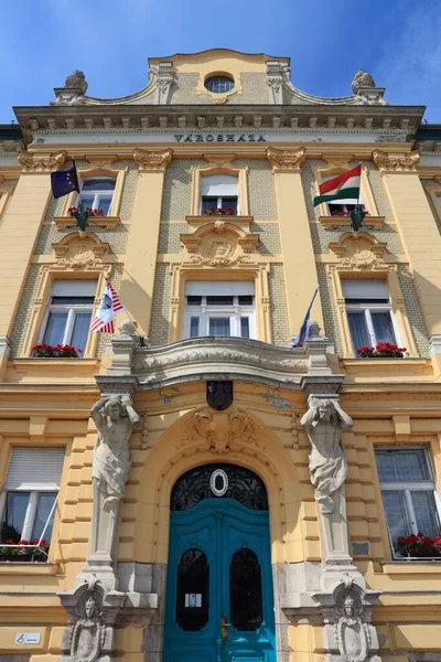 Βουδαπέστη Πόλη Ουγγαρία Κτίριο Δημαρχείο Της Περιοχής Του Ομπούντα — Φωτογραφία Αρχείου