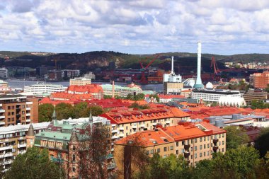 Göteborg, İsveç - Vasastaden ilçesi ile şehir manzarası.