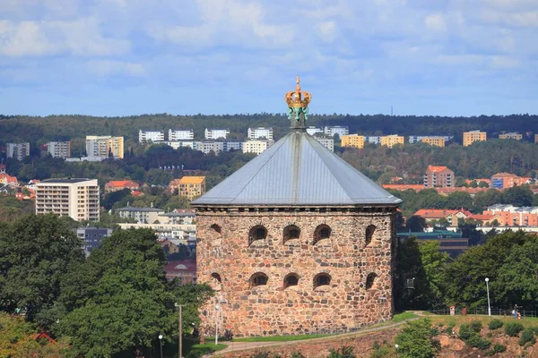 Miasto Göteborg Szwecji Skyline Zamku Skansen Kronan — Zdjęcie stockowe