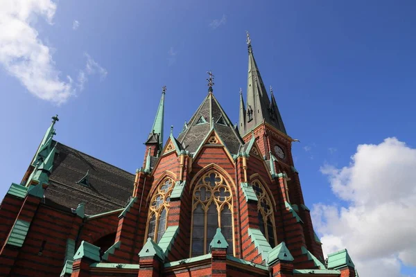 Gotemburgo Cidade Suécia Marco Distrito Olivedal Oscar Fredriks Kyrka Igreja — Fotografia de Stock
