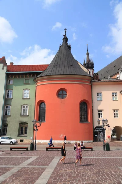 Krakow Pologne Août 2018 Les Gens Visitent Place Maly Rynek — Photo