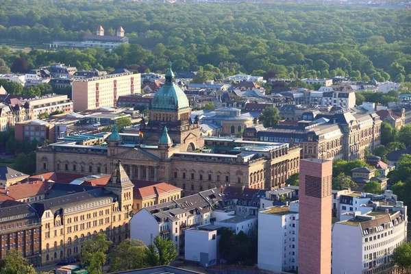 Leipzig Luftaufnahme Stadtbild Mit Bundesverwaltungsgericht — Stockfoto