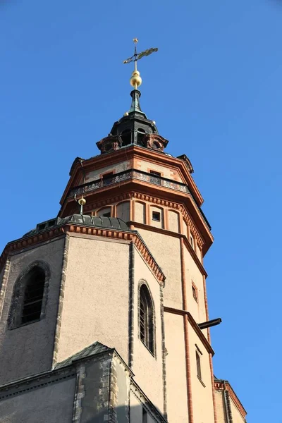 Szent Miklós Templom Lipcsében Nikolaikirche Szászországi Evangélikus Evangélikus Templom — Stock Fotó