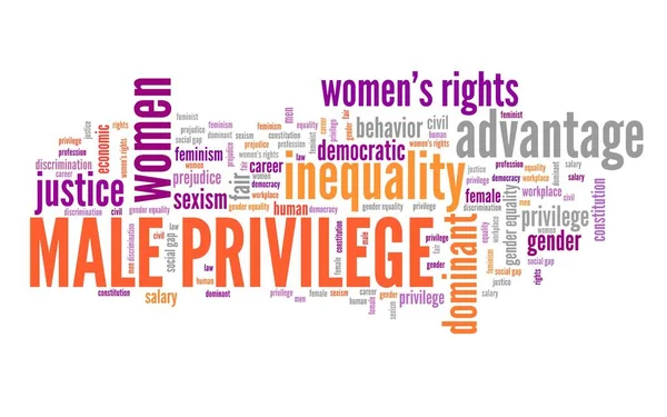 Nube Palabras Privilegio Masculino Asuntos Desigualdad Género — Foto de Stock