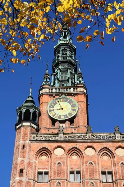 Otoño Gdansk Polonia Ayuntamiento Principal Monumento Medieval — Foto de Stock